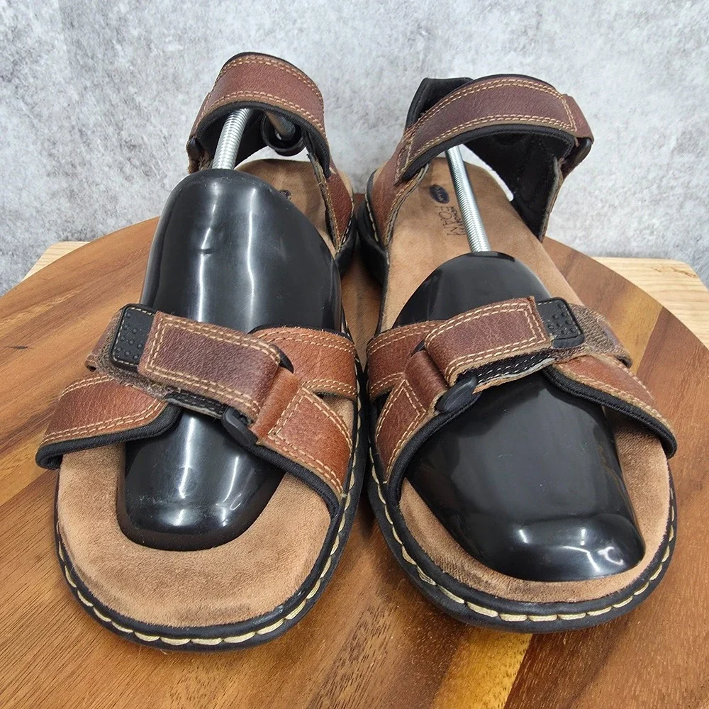 Dr Scholls‎ Sandals Mens 13 M Gus Brown Leather Straps Comfort